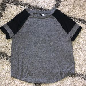 H&M Divided Grey Tee with Mesh Sleeves